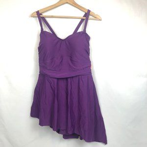 Torrid NEW One Piece Swimsuit Asymmetrical Wireless Purple Plus size 1